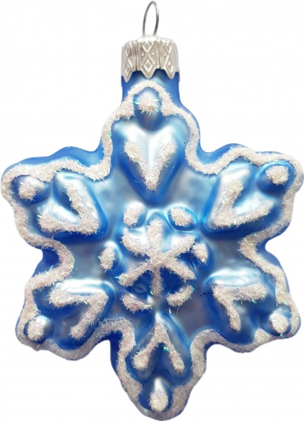 Елочная игрушка Юріта Снежинка голубая 8,5 см 1075M