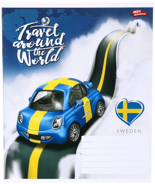 Зошит шкільний 12 аркушів у косу лінію в асортименті Мрії збуваються