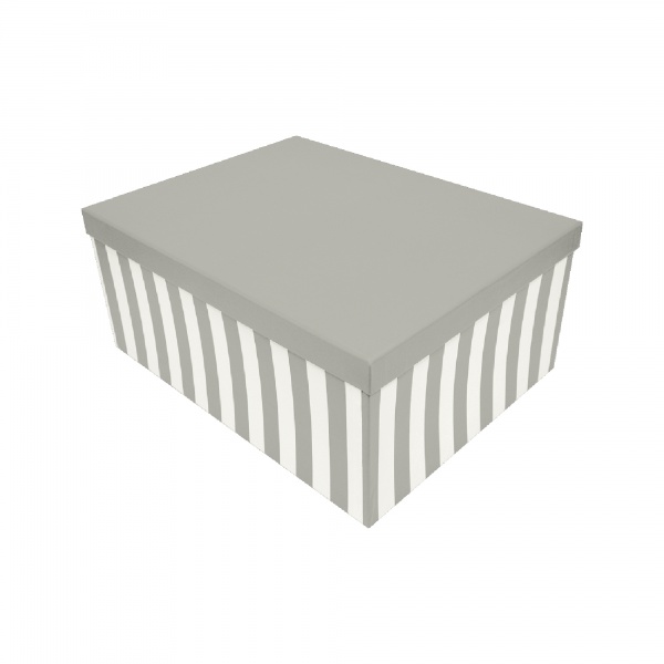 Коробка подарочная серая полоска 33х25.5х14.5 см 111022058