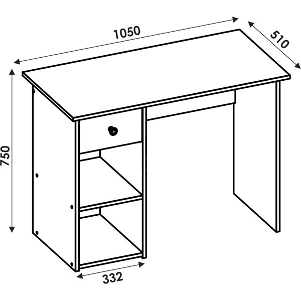 Стол письменный Грейд СК-1-2018 дуб сонома/белый Alba 