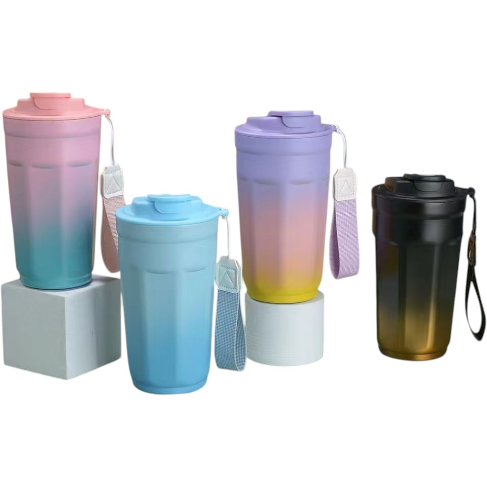 Термочашка Flamberg Blossom 450 мл блакитний/рожевий