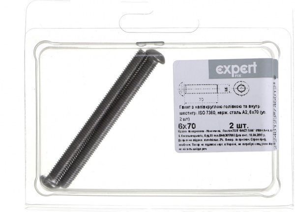 Винт метрический ISO 7380 6x70 мм 2 шт.