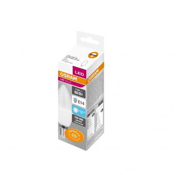 Лампа світлодіодна Osram Value 5 шт./уп. 7 Вт C37 матова E14 220 В 6500 К LVE CLB 7W FS5 