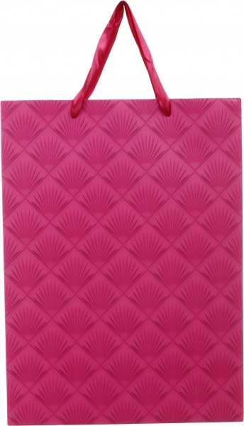 Пакет подарочный XLL-1 D-1144 розовый узор ромбики с лаком