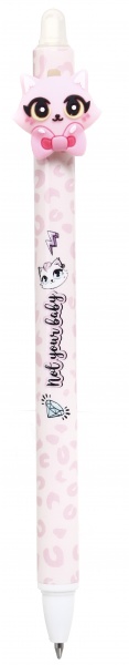 Ручка гелева напиши-зітри миле кошеня фіолетова 