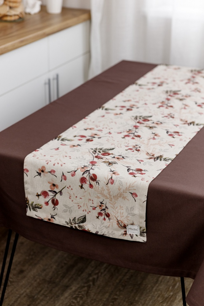 Скатерть Шиповник 133x220 см коричневый La Nuit