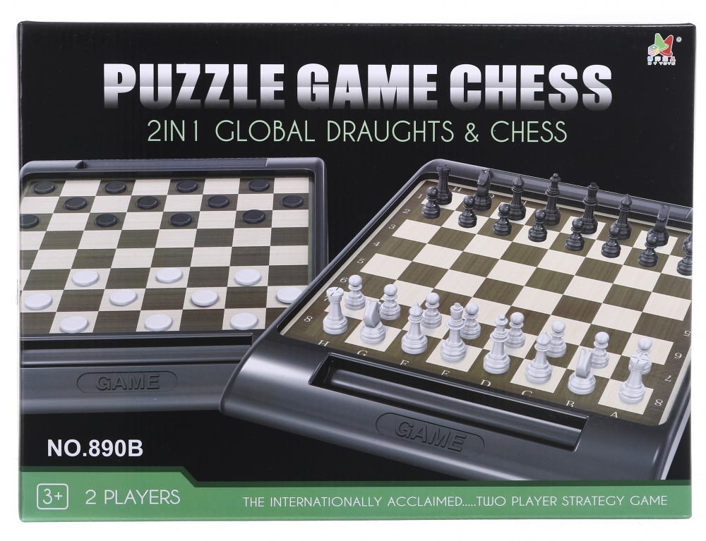 Гра настільна BY TOYS 2 в 1 шахи та шашки ITP993456