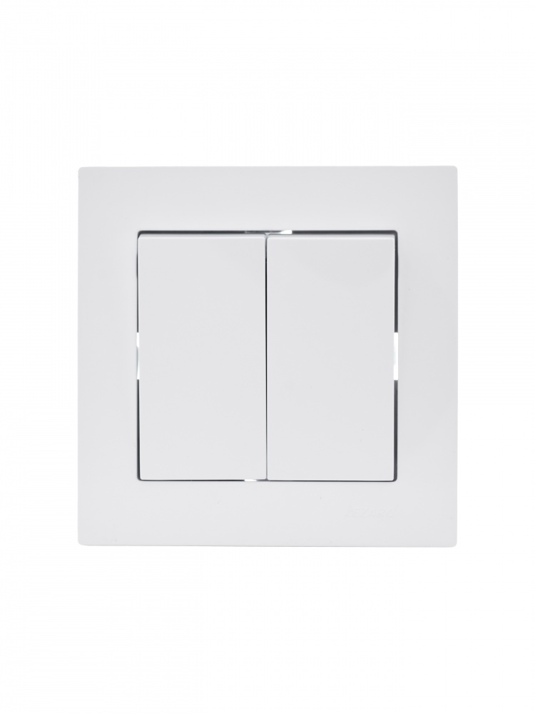 Выключатель двухклавишный Lezard Vesna белый 742-0288-101