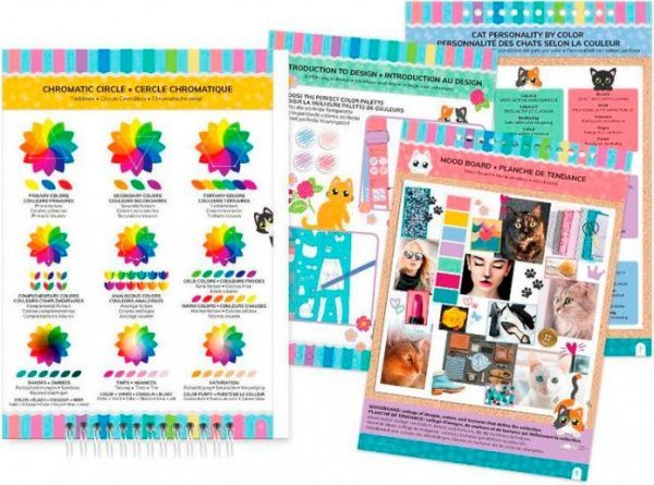 Блокнот Make it Real с трафаретами для создания модных коллекций Милая кошечка