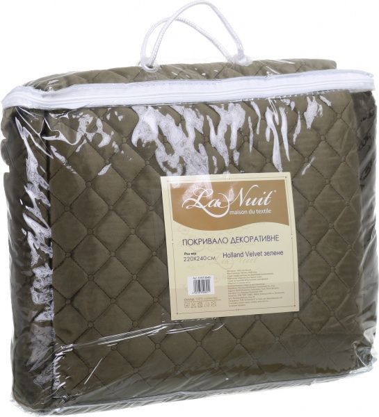 Покрывало Holland Velvet 220x240 см La Nuit зеленый 