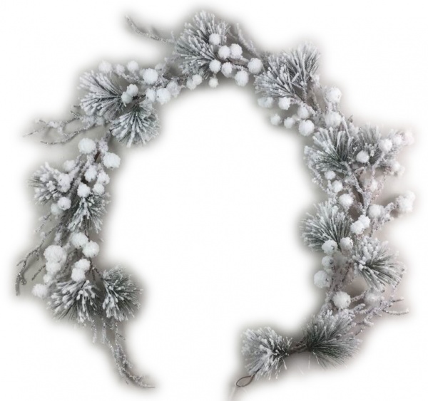 Гірлянда хвойна засніжена з ягодами