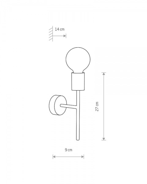 Бра Nowodvorski Radius 1x60 Вт E27 черный 7762 