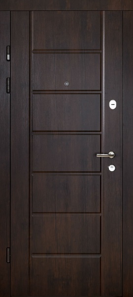 Дверь входная Abwehr АМ-54 086Л (V) Avers+Kale НЧ тик / дуб немо серебряный 2050х860 мм левая