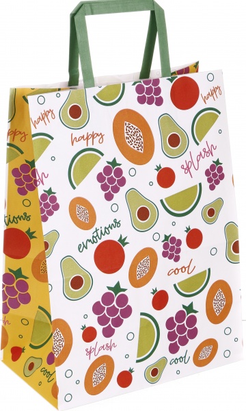 Пакет паперовий 250х150х345 білий з ручками