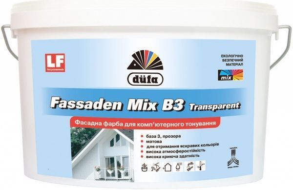 Краска Dufa Fassaden Mix B3 Transparent база под тонировку 2,5л