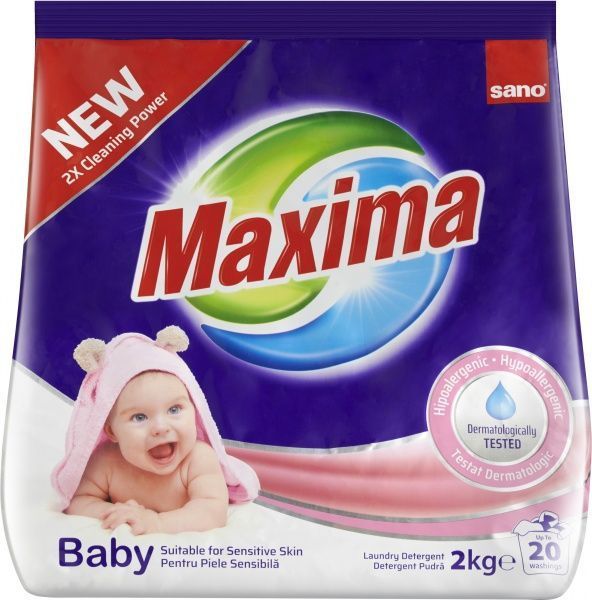 Стиральный порошок для машинной стирки Sano для детского белья и белья людей с чувствительной кожей Baby 2 кг