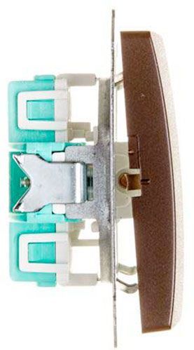 Перемикач прохідний одноклавішний Simon Basic без підсвітки 10 А 250В шоколадний BMW6.01/47