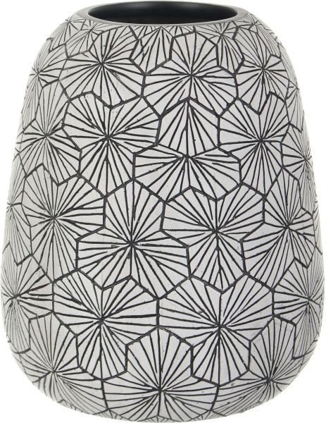 Ваза полирезиновая серая Flower 22,5х22,5х25,5 см