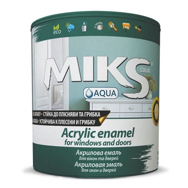 Эмаль MIKS Color белый полуглянец 2,5л