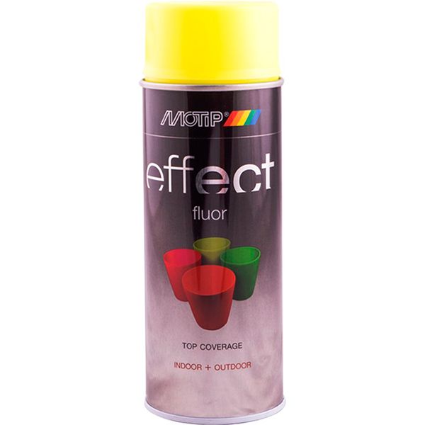 Краска аэрозольная Motip Deco Effect флуоресцентная желтый 400 мл