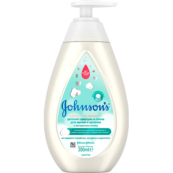 Шампунь-пінка Johnson's Baby Ніжність бавовни 300 мл