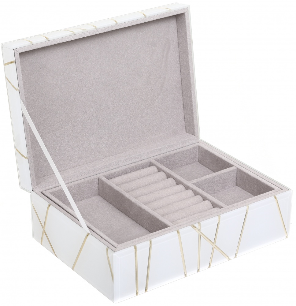 Скринька для прикрас Julie 26x18x9,5 см біло-золота