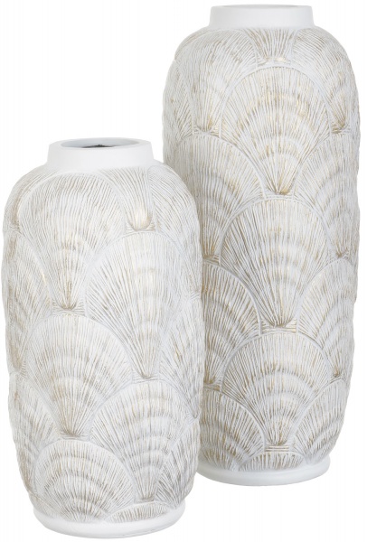 Ваза полирезиновая белая Blondie 16,5х16,5х32 см