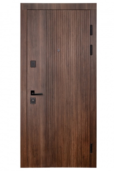 Двері вхідні Revolut Doors В-617 модель 234-237 дуб тютюн / дуб немо срібний 2050x950 мм праві