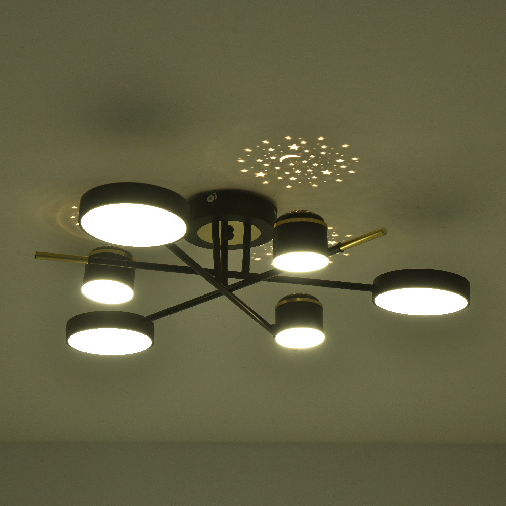 Люстра светодиодная ARDERO Storia 6xLED-модуль черный AL6122