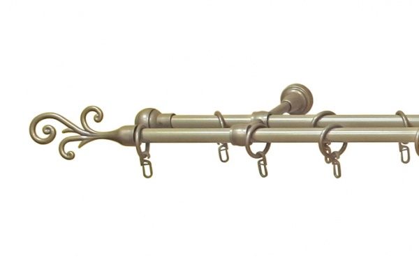 Карниз ОМіС PD подвійний укомплектований d16 мм 160 см золото 