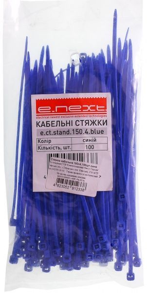 Стяжка кабельна E.NEXT e.ct.stand.150.4.blue 4х150мм