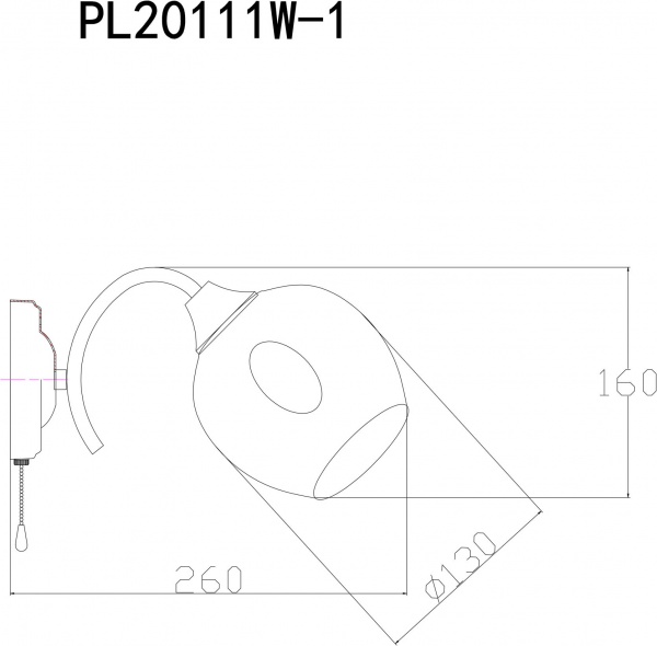 Світильник настінний Accento lighting Ruan 1x60 Вт E27 чорний ALPL-PL20111W-1