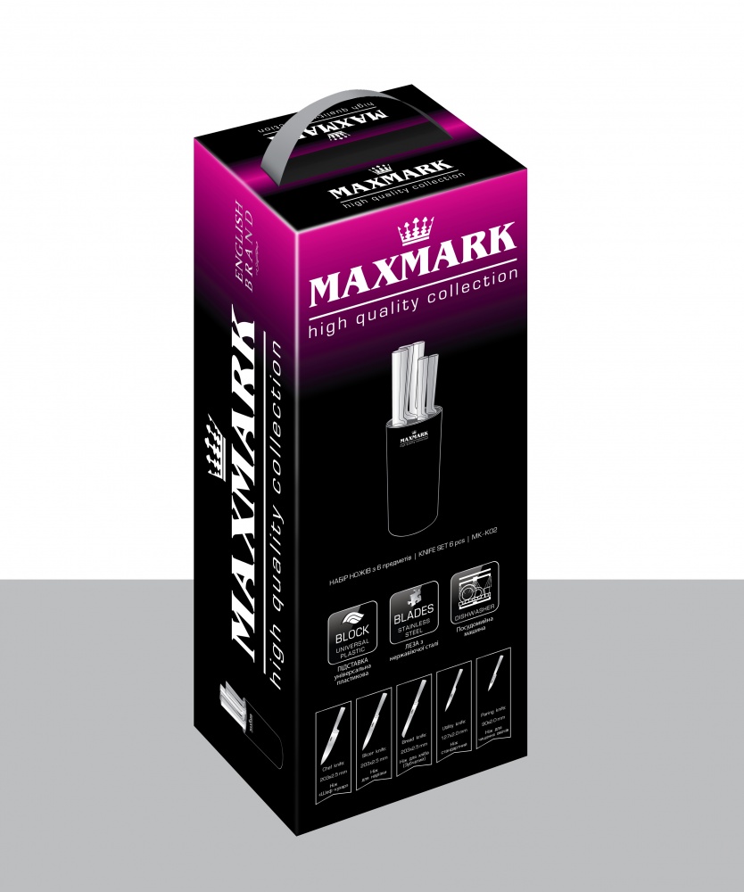Набір ножів у колоді Maxmark 6 предметів MK-K02