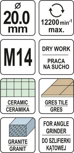 Коронка алмазная YATO М14 YT-60444