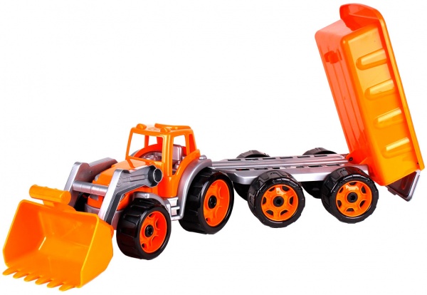 Игрушка ТехноК Трактор с ковшом и прицепом 3688 3688