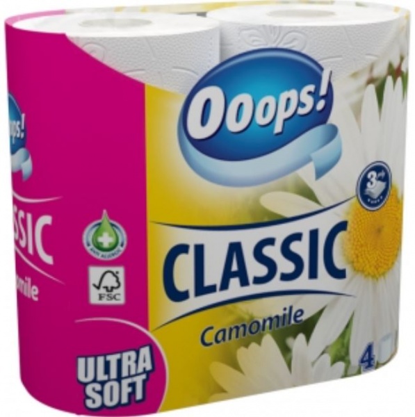 Туалетная бумага Ooops! Classic Kamilla трехслойная 4 шт.