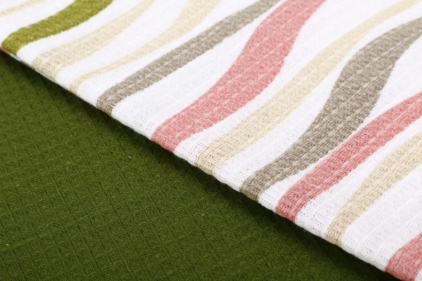 Набір рушників кухонних вафельних Хвиля 2 шт. 45x60 см салатовий Homeline 