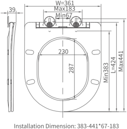Сиденье для унитаза EGO RDD-02 дюропластовое