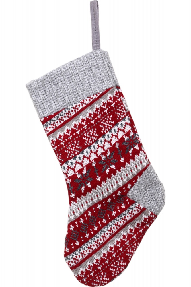 Декорация новогодняя Сапожек рождественский вязаный AH222169-1 41 см