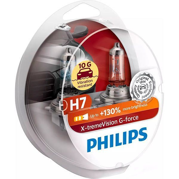 Лампа галогенная Philips X-tremeVision G-force (12972) H7 PX26d 12 В 55 Вт 2 шт 3500