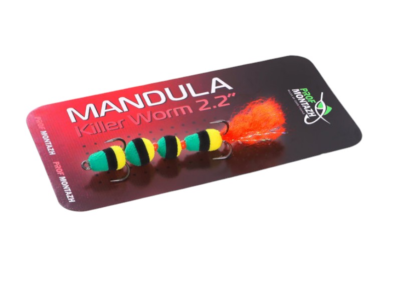 Мандула Prof Montazh поролоновая 902 Killer Worm 1.8 micro 55 мм 1 шт.