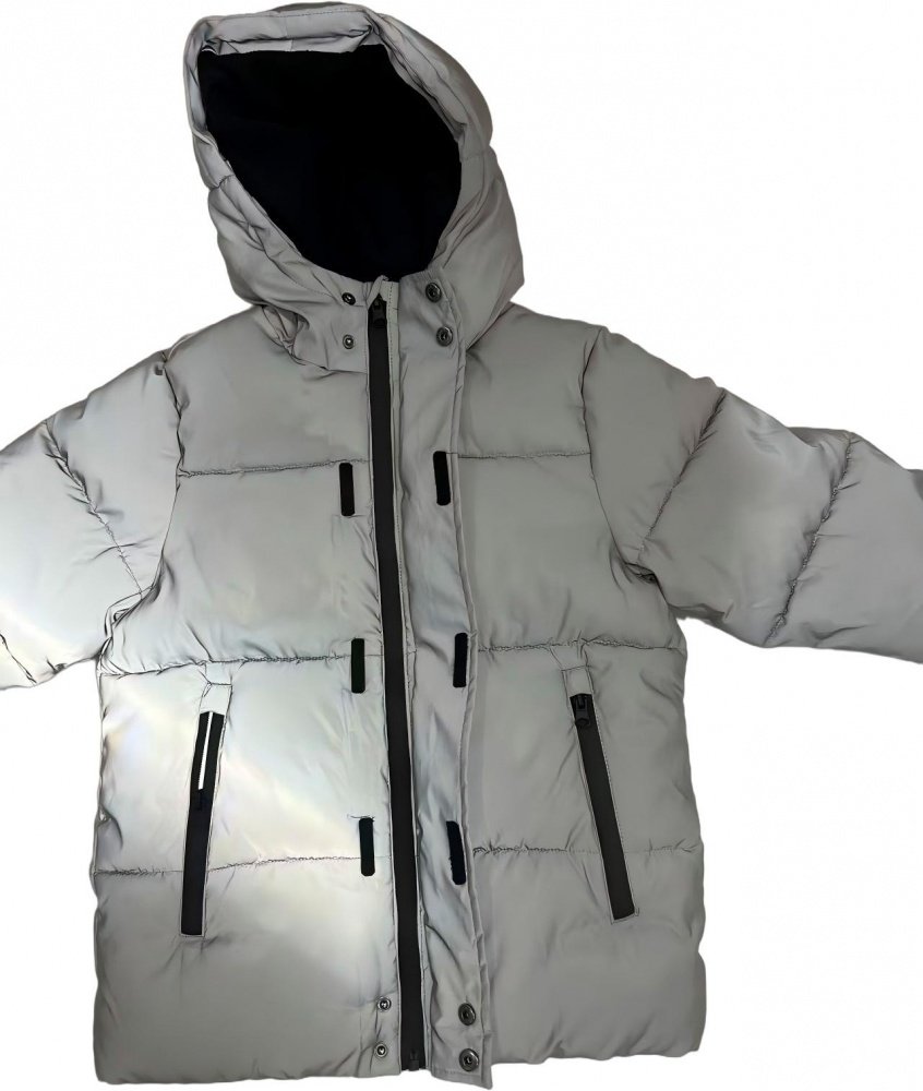 Куртка-пуховик для мальчиков HW р.116–122 серый REFLECTIVE JACKET