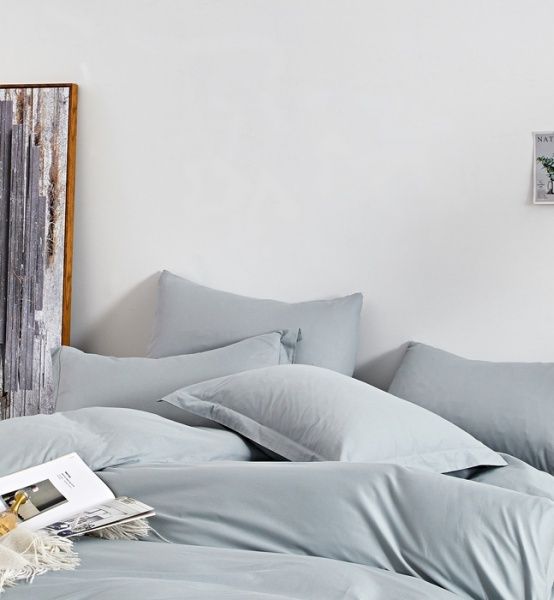 Комплект постельного белья семейный серо-зеленый Word of Dream 