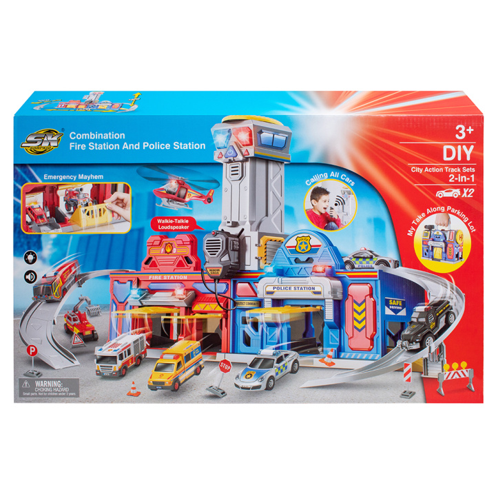 Ігровий набір Qunxing Toys Паркінг Пожежна та поліцейська служби SK-757XJA