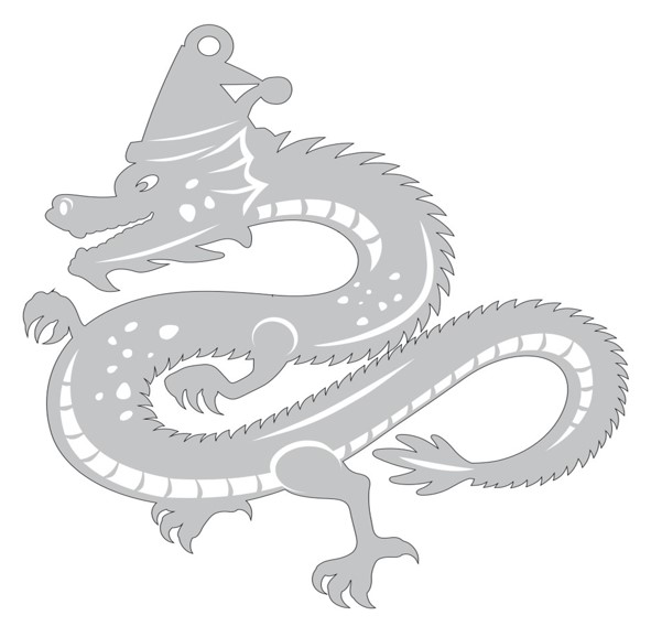 Декорація Дракон маленький Новорічний 6 10,9х12х0,3 см DRGNL6