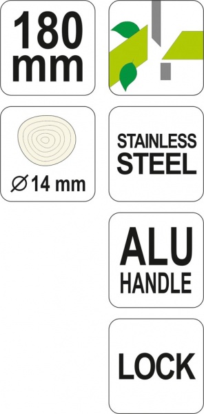 Секатор плоскостной YATO 180 мм (YT-8843) 