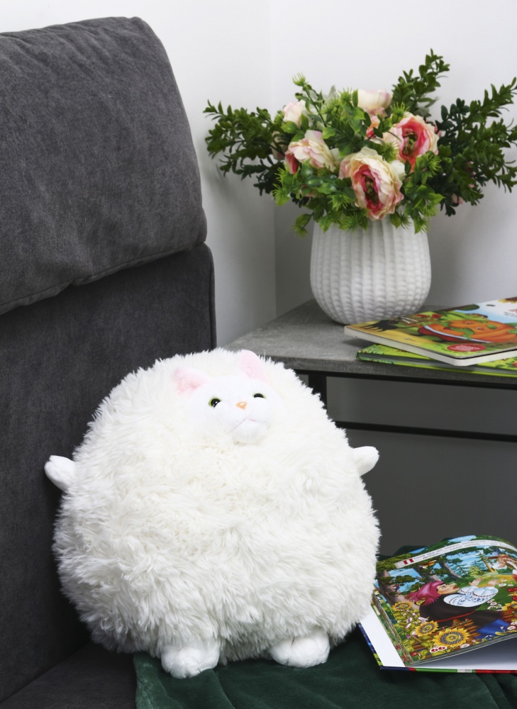 Мягкая игрушка Bambinelli Кот круглый 32 см белый ED23-0013-32