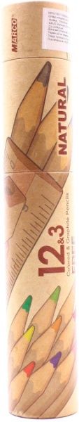 Олівці кольорові Natural – Cedarlite 12 кольорів + 3 графітних 6810-15CY Marco