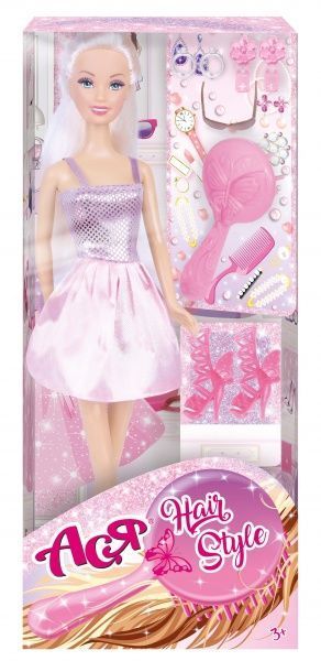 Набор с куклой Ася 28 см блондинка Модные прически 35119