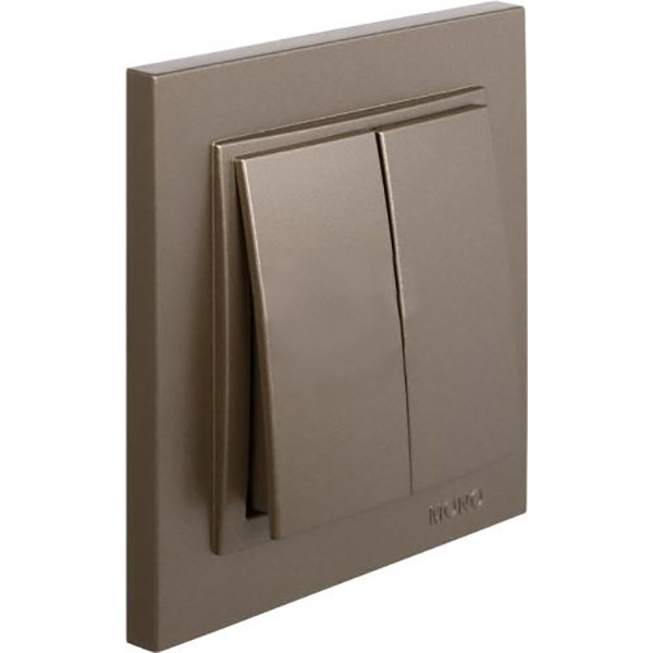 Вимикач двоклавішний Mono Despina без підсвітки 10 А 250В титан 102-222225-102